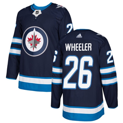 Adidas Jets #26 Blake Wheeler Navy Blue Home Authentic Stitched Youth NHL Jersey - Click Image to Close